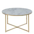 Alisma Coffee Table - Round - White Marble - Gold Legs