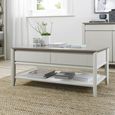 Bergen Grey Washed Oak & Soft Grey Coffee Table - Drawer