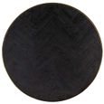 Blackbone Black Round 2 Tier Coffee Tables with Gold Trim