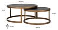Blackbone Black and Brass 2 Tier Coffee Tables
