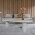 Bloomstone White Lime Plaster Curved Large Coffee Table