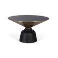 Brecon Coffee Table - Black Glass - Round