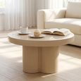 Brix Noa Coffee Table - Round - Beige - Metal