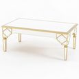 Casablanca Coffee Table - Mirrored - Gold Trim