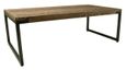 Chevron Coffee Table - Mango Wood - Brushed Gunmetal Base