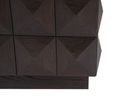 Claremont Dark Wood Square Geometric Coffee Table with Travertine Top