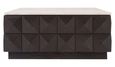 Claremont Dark Wood Square Geometric Coffee Table with Travertine Top