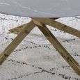 Clearance - Chopstick Coffee Table - Round - Grey Glass - Gold Metal Legs