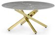Clearance - Chopstick Coffee Table - Round - Grey Glass - Gold Metal Legs