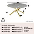 Clearance - Chopstick Coffee Table - Round - Grey Glass - Gold Metal Legs
