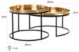 Clearance - Dustin Round Coffee Tables - Set of 2 - Gold and Black - FS417
