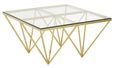 Clearance - Allure Coffee Table - Glass - Gold Spike Base - FSS15735