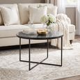 Clearance - The Glam Home Black Marble Top Round Coffee Table thumbnail