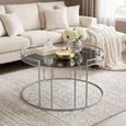 Clearance - Torrance Silver Glass and Round Coffee Table thumbnail