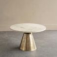 Clifton Coffee Table - Light Travertine Marble - Small - Round