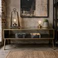 Antique Gold Glass and Metal Coffee Table thumbnail
