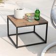 Coffee Table - Square - Low - Brown and Black - Wood and Metal