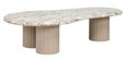 Coronel Beige Marble Coffee Table with Fluted Base