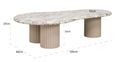 Coronel Beige Marble Coffee Table with Fluted Base