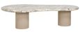 Coronel Beige Marble Coffee Table with Fluted Base