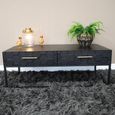 Coffee Table - 2 Drawer - Black