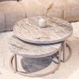 Fairfax Coffee Table - Round - 2 Tier - Clay - Marble and Metal