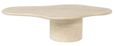 Fictus Travertine Beige Abstract Shape Coffee Table