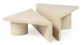 Fictus Travertine Beige Traingular 2 Tier Coffee Tables