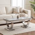 Glacier Coffee Table - Grey Marble & Chrome