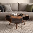 Goa Tri Coffee Table - Large - Rustic Sheesham
