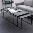 Infinity Coffee Table - Black Marble Effect - Set of 3