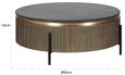 Ironville Brass Ribbed Round Coffee Table