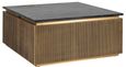 Ironville Brass Ribbed Square Coffee Table