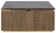 Ironville Brass Ribbed Square Coffee Table