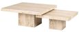 La Cantera Travertine Beige 2 Tier Square Coffee Tables