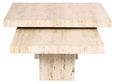 La Cantera Travertine Beige 2 Tier Square Coffee Tables