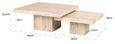 La Cantera Travertine Beige 2 Tier Square Coffee Tables