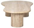 La Cantera Travertine Beige Curved Coffee Table