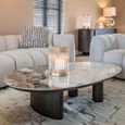 Langford Coffee Table - Low - Oval - Brown - Ceramic and Oak