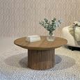 Lausanne Fluted Coffee Table - Round - Small - Natural - Teak Wood