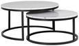 Lexington White Marble 2 Tier Round Coffee Tables