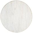 Mayfield White Marble Top Round Coffee Table - Dark Wood Fluted Base