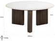 Mayfield White Marble Top Round Coffee Table - Dark Wood Fluted Base