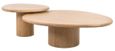 Oakley Natural Oak Curved 2 Tier Coffee Tables