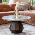 Oberoy Coffee Table - Round - Blush Beige - Marble and Mango Wood