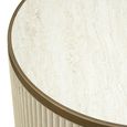 Tivoli White Ribbed Set of 2 Tier Coffee Tables with Gold Trim