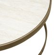 Tivoli White Ribbed Set of 2 Tier Coffee Tables with Gold Trim