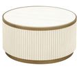 Tivoli White Ribbed Set of 2 Tier Coffee Tables with Gold Trim