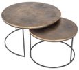 Tulum Brushed Gold 2 Tier Round Coffee Tables