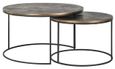 Tulum Brushed Gold 2 Tier Round Coffee Tables